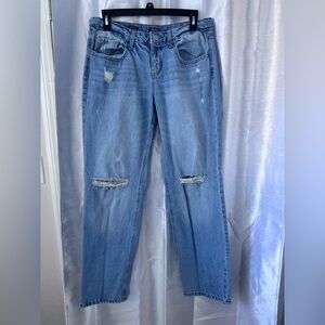 wild fable Light Mid-Rise wide leg Jeans with Knee Rips